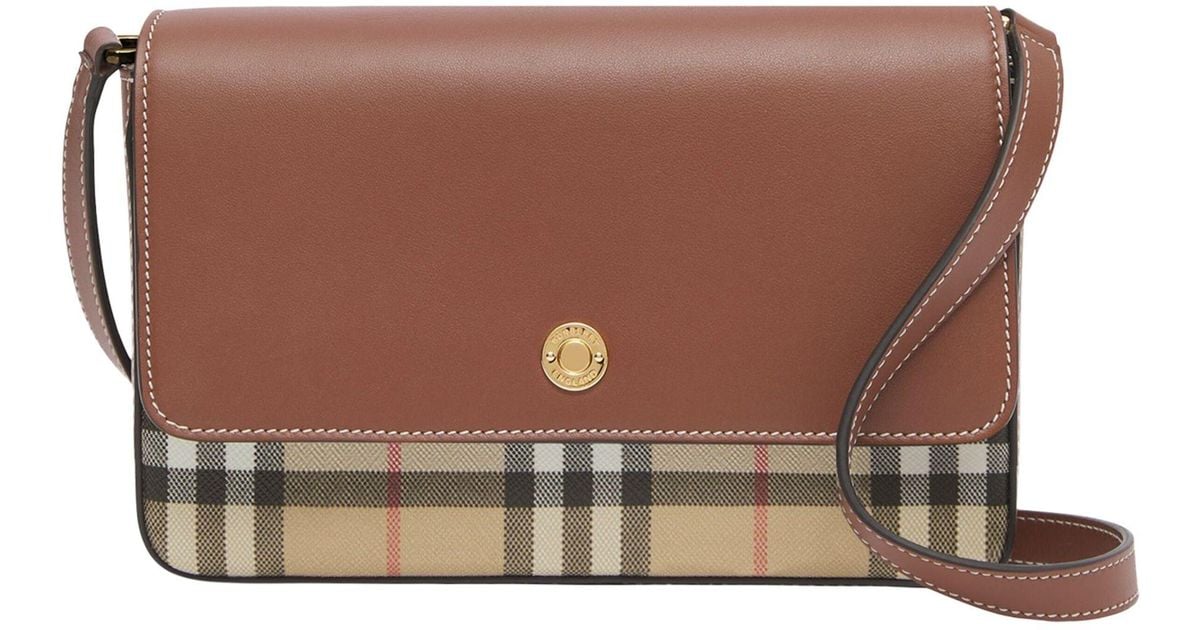 Burberry Leather Vintage Check Penny Bag in Brown Lyst