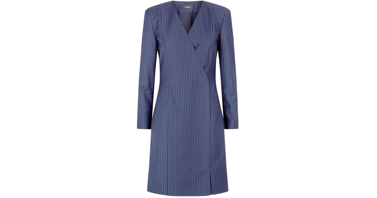 theory pinstripe blazer dress