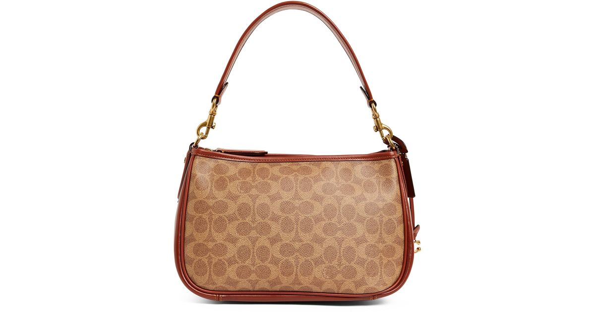 COACH Signature Canvas Cary Shoulder Bag in Brown | Lyst UK