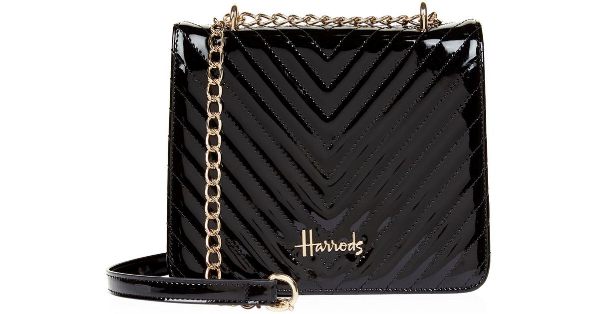 black patent cross body bag