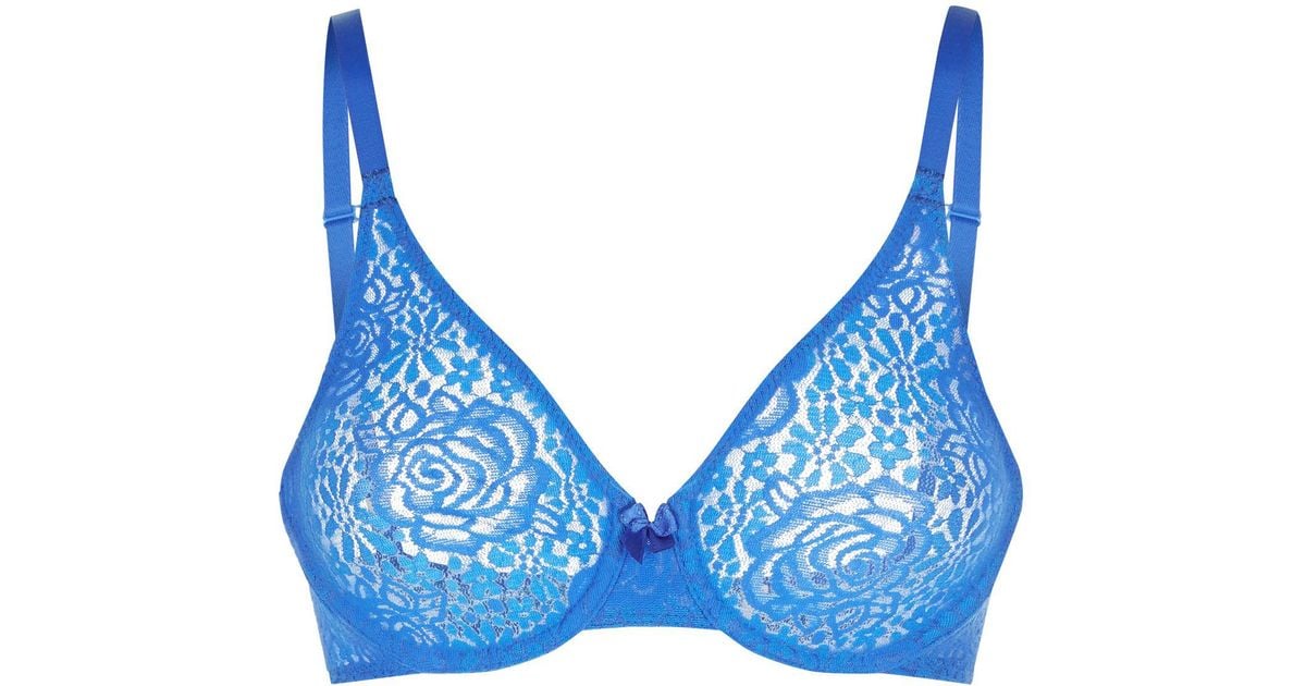 Wacoal Lace Soft Cup Underwire Bra in Blue Lyst