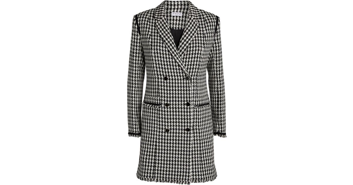 Claudie Pierlot Cotton Houndstooth Blazer Dress in Black | Lyst
