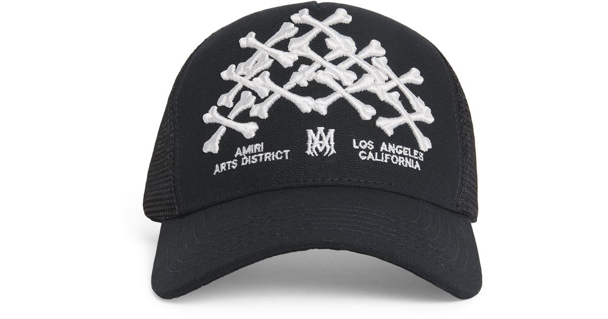 Amiri Stacked Bones Trucker Hat in Black for Men | Lyst