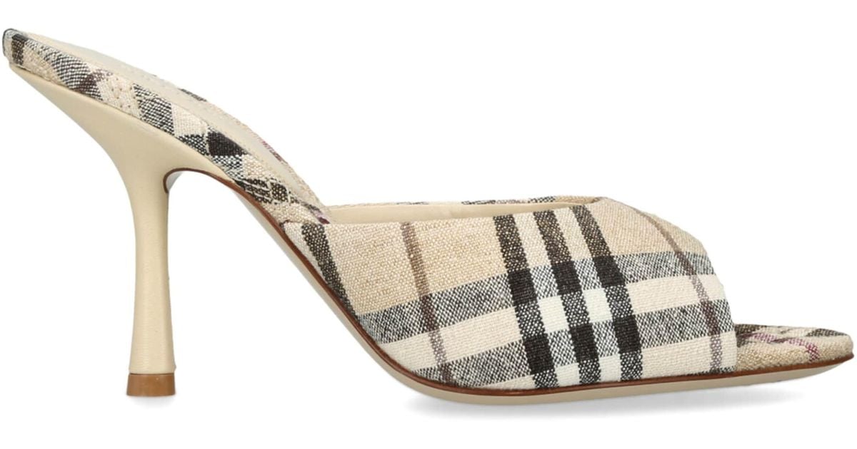 【関税&送料込】Burberry Lf Mews Mule 90 Chk Burberry Mews mules for Women - Printed in UAE | Level Shoes