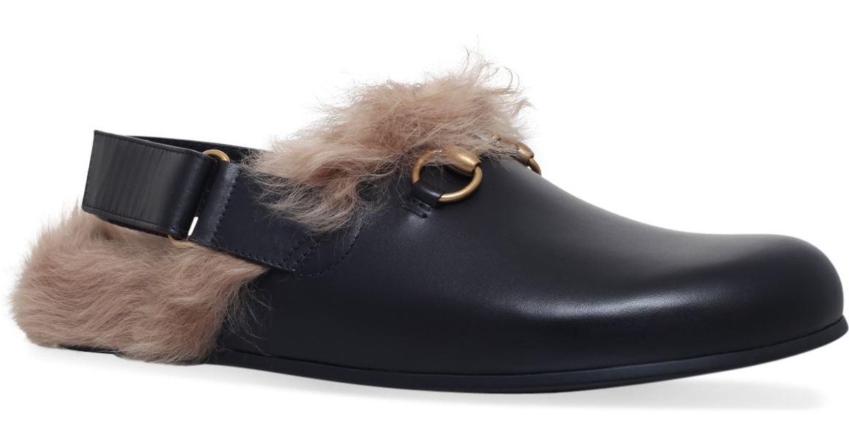 gucci fur slides for men