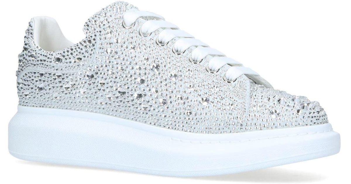 Alexander McQueen Men's Oversized Larry Allover Crystal Platform Sneakers