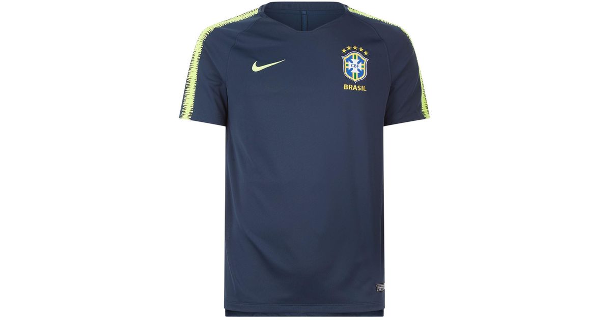 Nike Brazil Fc Cbf Breathe Squad Football Top in Blue for Men | Lyst