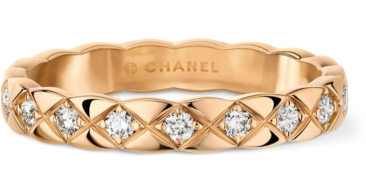 Chanel Beige Gold And Diamond Coco Crush Ring in Natural