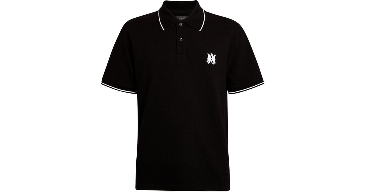 Amiri Cotton Logo Polo Shirt in Black for Men | Lyst UK