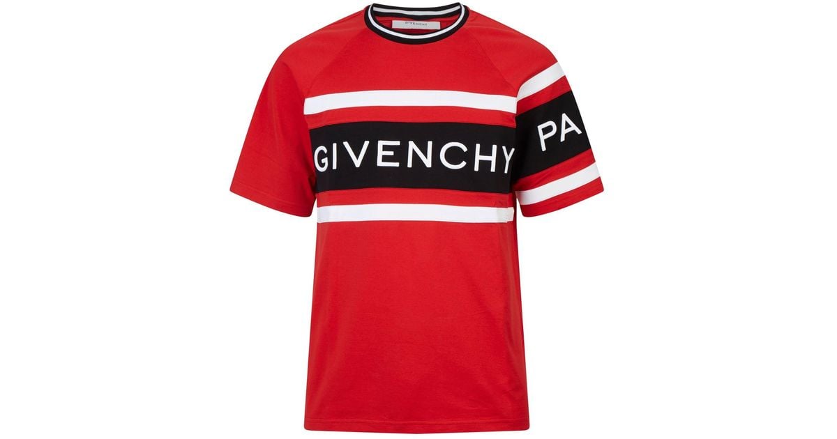 Givenchy Cotton 4g Logo Oversized T-shirt in Red & Black (Red) for 