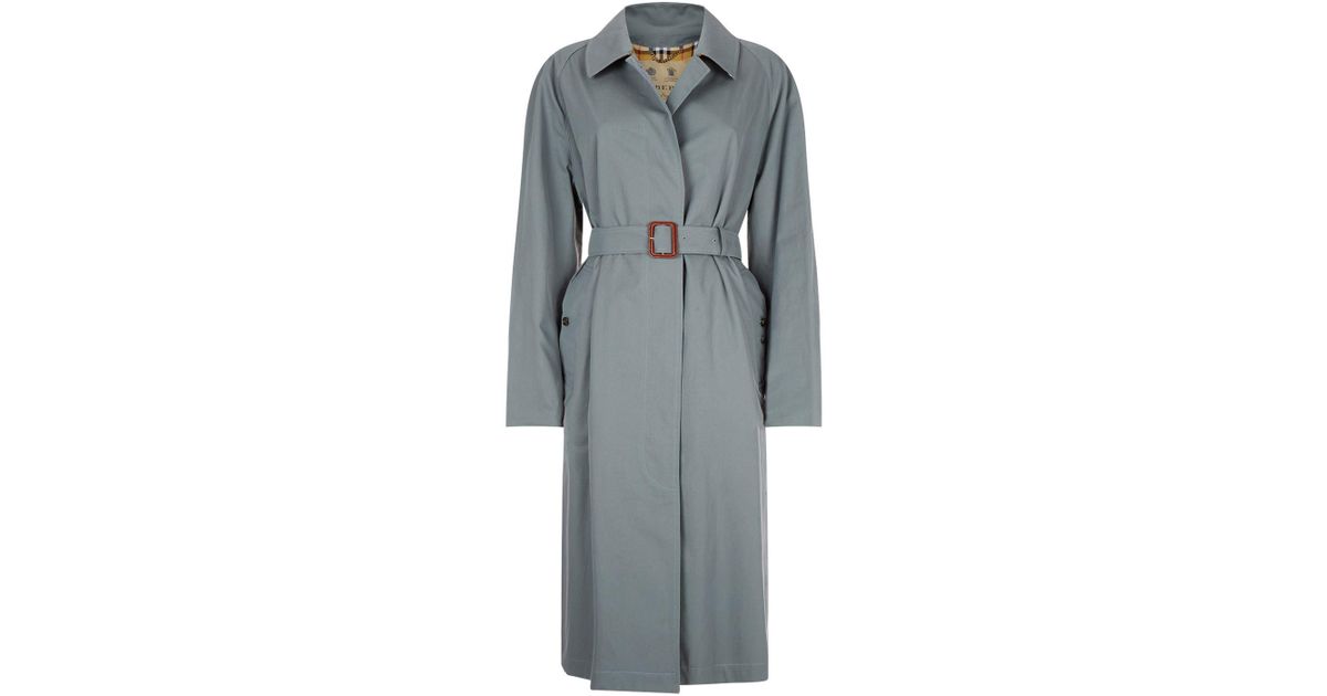 Burberry The Brighton Extra-long Car Coat in Green | Lyst Canada