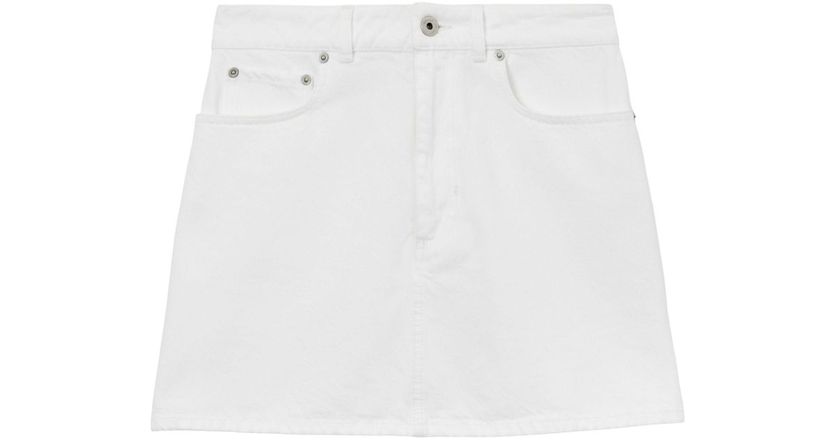 Burberry Embroidered Ekd Mini Skirt in White | Lyst