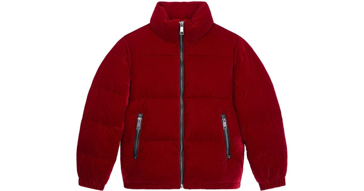The Kooples Red Velvet Puffer Jacket