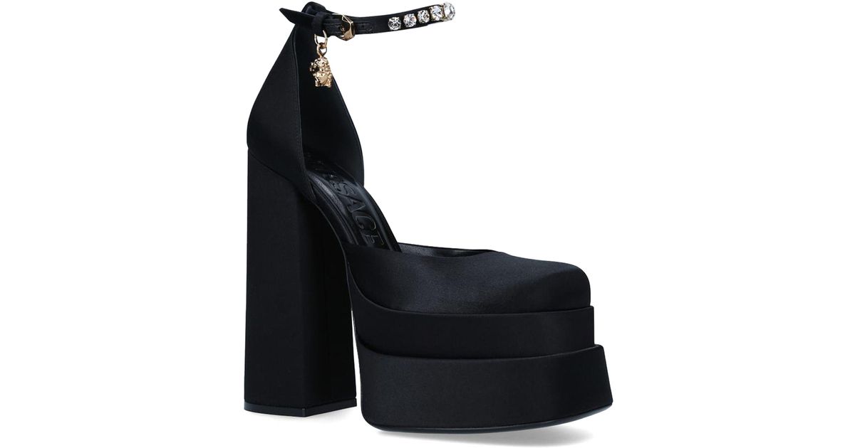 155mm platform satin pumps