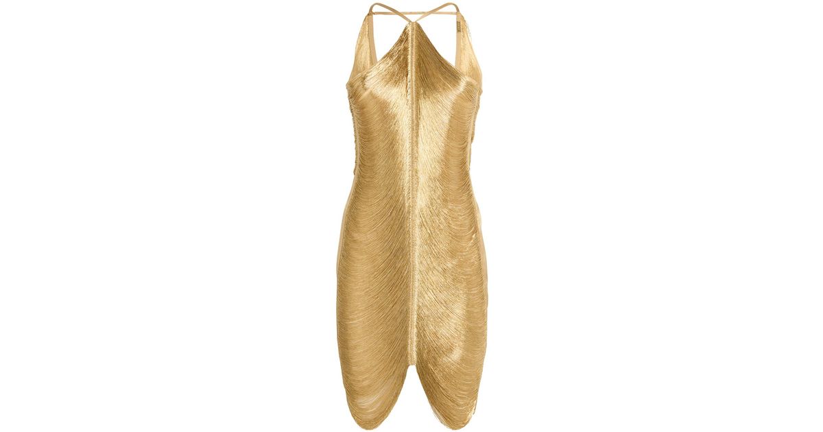 Cult Gaia Fringed Mara Mini Dress in Metallic | Lyst Canada