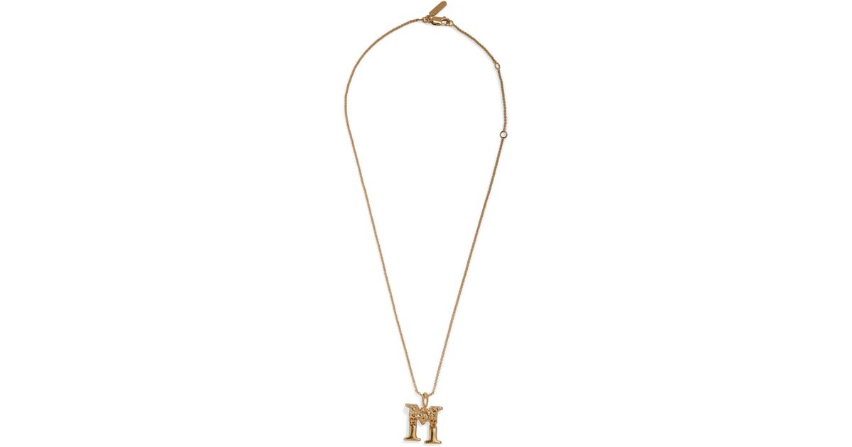 Chloé Hinged Alphabet Necklace in Metallic - Lyst