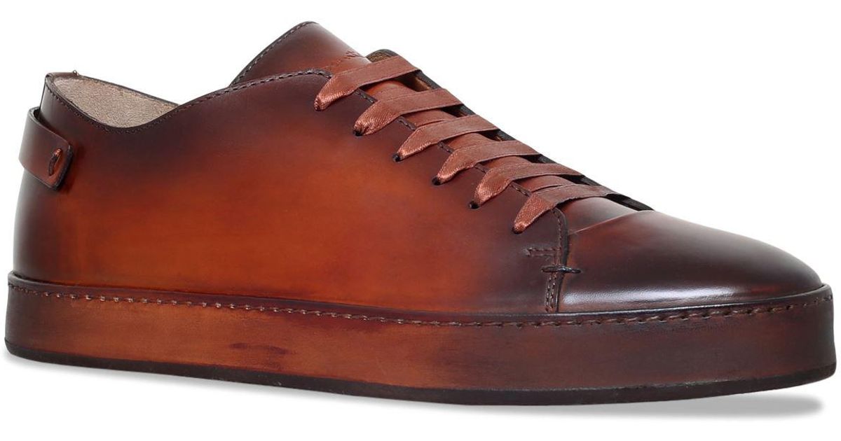 santoni leather sneakers