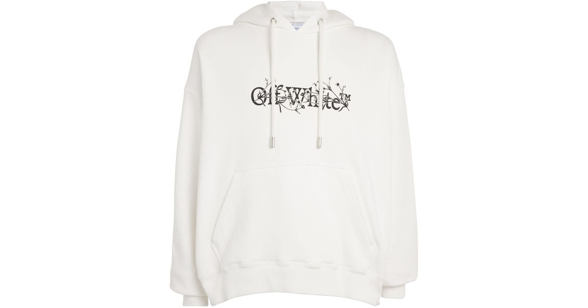 Off White c o Virgil Abloh Cotton Bookish Flower Skate Hoodie in White for Men Lyst