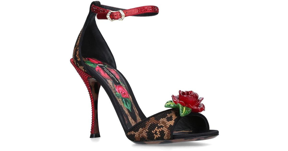 【DOLCE & GABBANA】ROSES PRINT WEDGED SANDALS Dolce & Gabbana Charmeuse Platform Wedge Sandals | Sendegaro MX