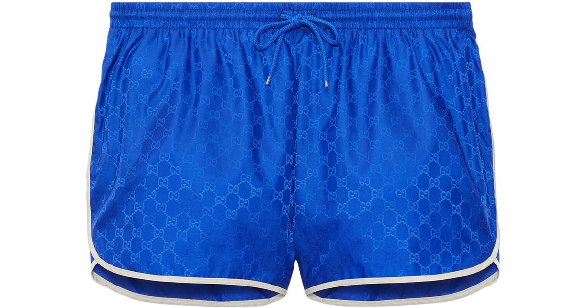Gucci GG Supreme Swim Shorts in Blue for Men | Lyst UK