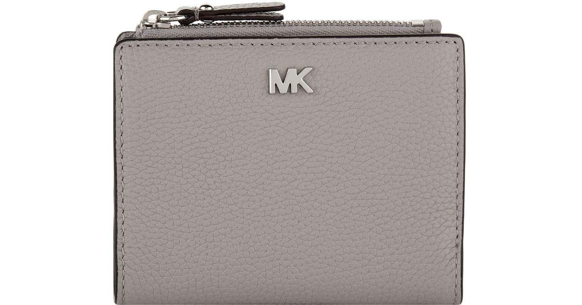 MICHAEL Michael Kors Small Leather Snap Bifold Wallet in Gray | Lyst