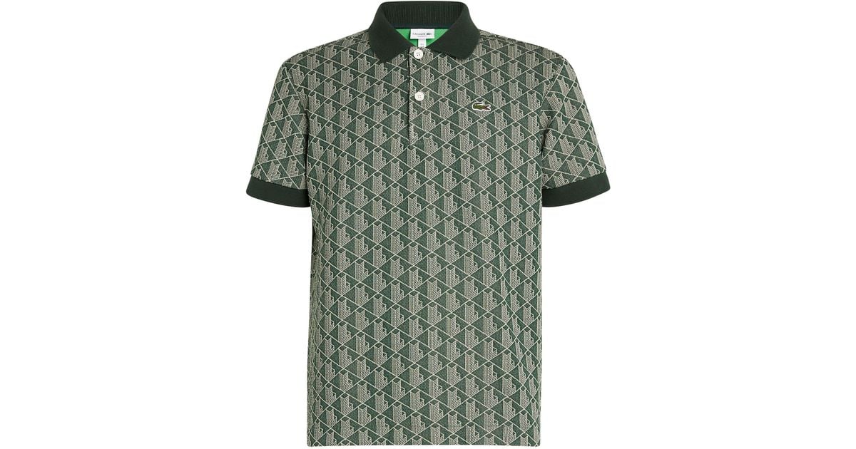 Lacoste Monogram Jacquard Polo Shirt in Green for Men | Lyst UK