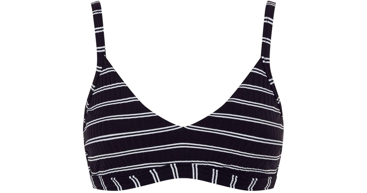 black and white striped bralette