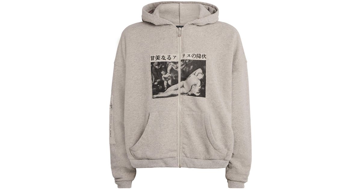 Enfants Riches Deprimes Cotton Assemblage Zip Hoodie in Grey for