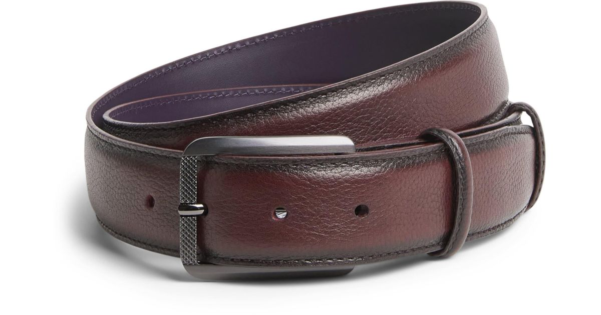 Elliot Rhodes Elliot Rhodes Grained Leather Belt in Brown for Men | Lyst