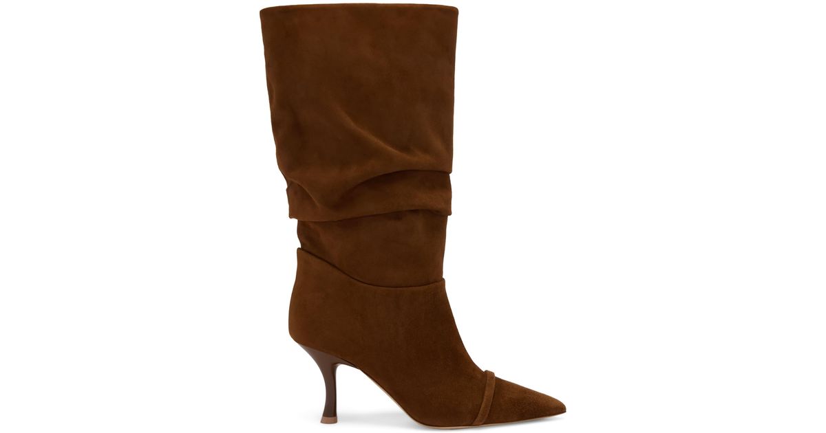 Malone Souliers Suede Isley Heeled Boots 70 in Brown | Lyst