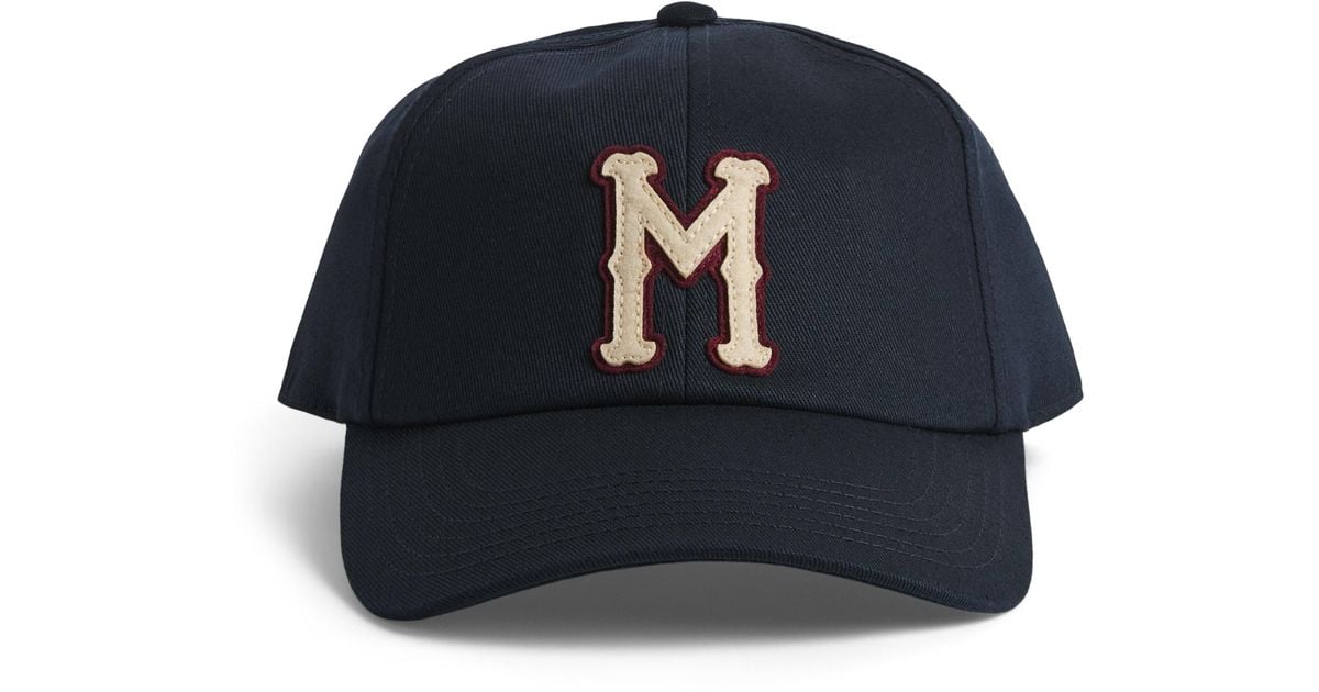Moncler Cotton Monogram Baseball Cap in Blue for Men | Lyst UK