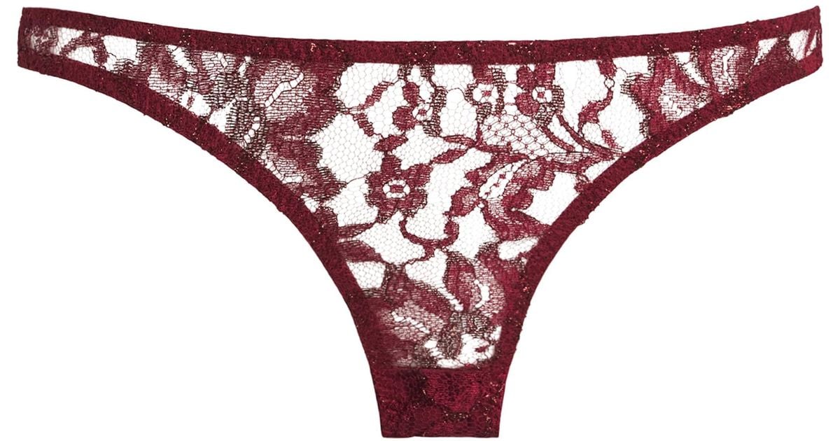 Coco De Mer Lace Naraya Brazilian Briefs in Red | Lyst UK