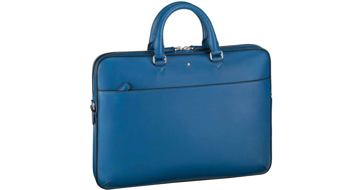 Montblanc Leather Meisterstück Ultraslim Urban Document Case in Blue