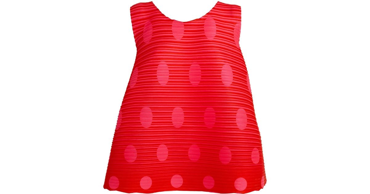 Pleats Please Issey Miyake Vege Mix 1 Top in Red | Lyst
