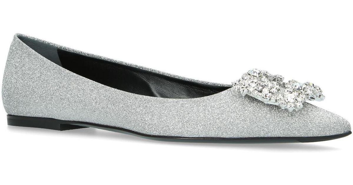 roger vivier flower strass flats