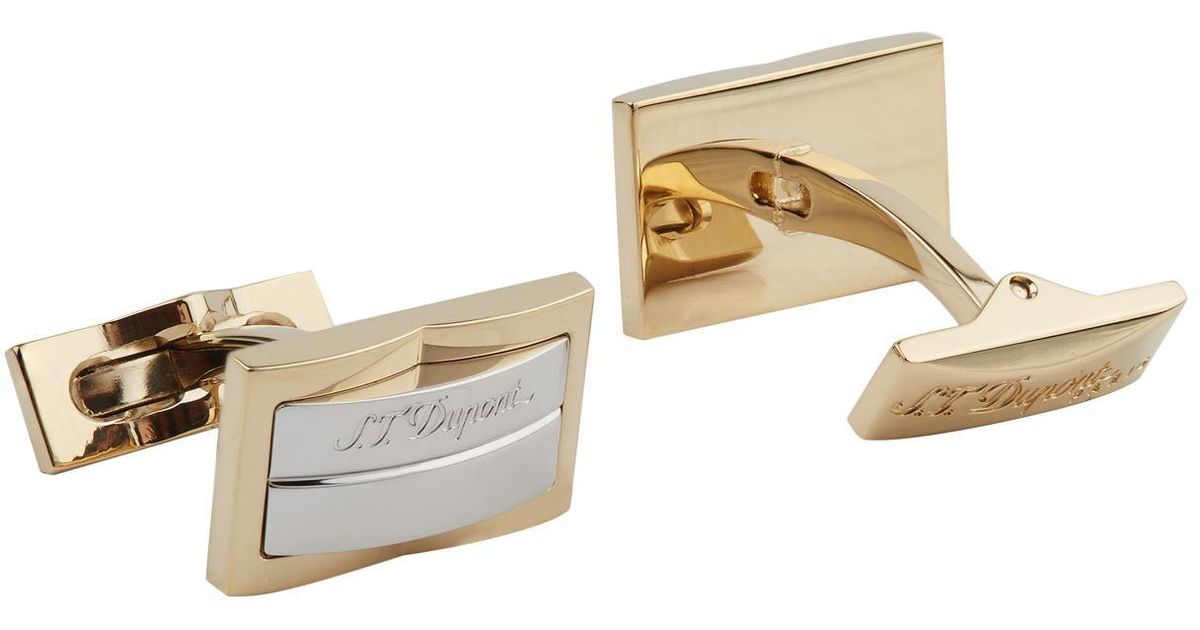 S.t. Dupont Yellow Gold Gatsby Cufflinks in Metallic for Men Lyst