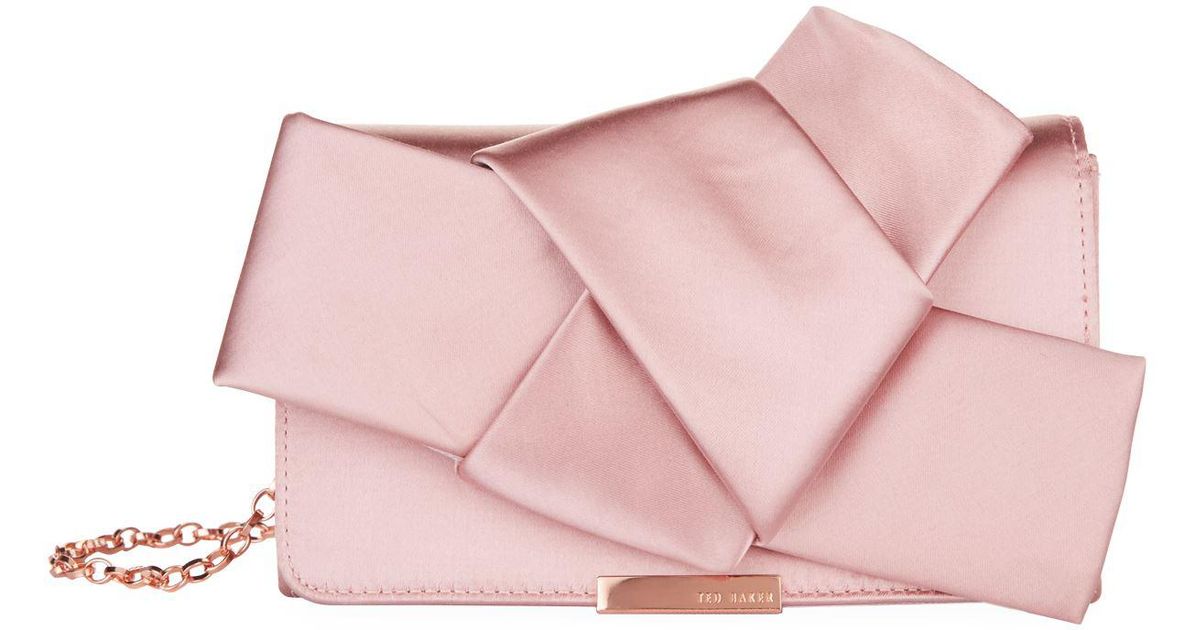 Ted Baker Fefee Knot Bow Evening Bag in Pink | Lyst UK