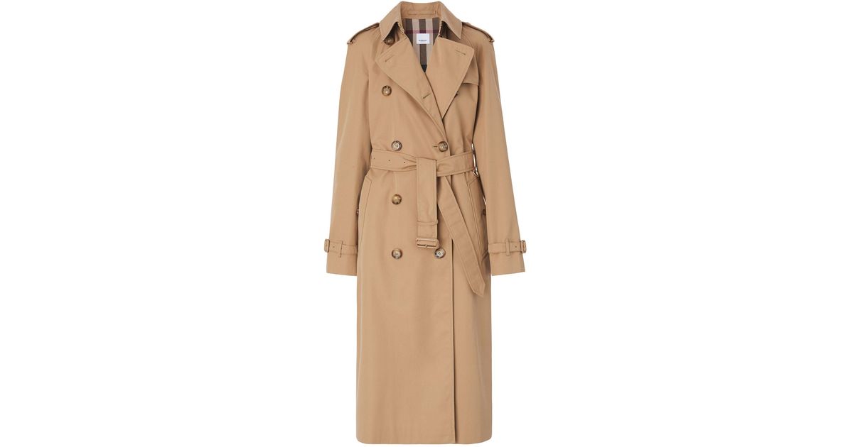 Burberry Cotton The Long Waterloo Heritage Trench Coat in Brown | Lyst UK