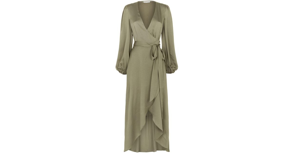 shona joy sawyer wrap midi dress