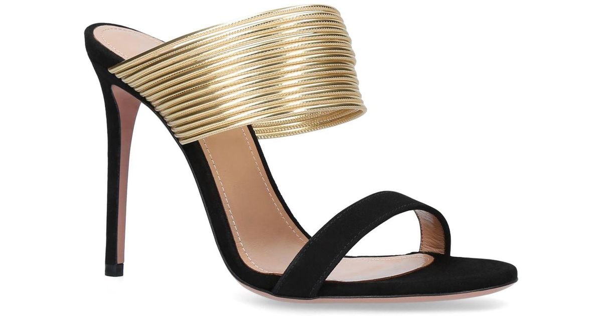 Aquazzura Suede Rendez Vous Sandals 105 in Metallic | Lyst