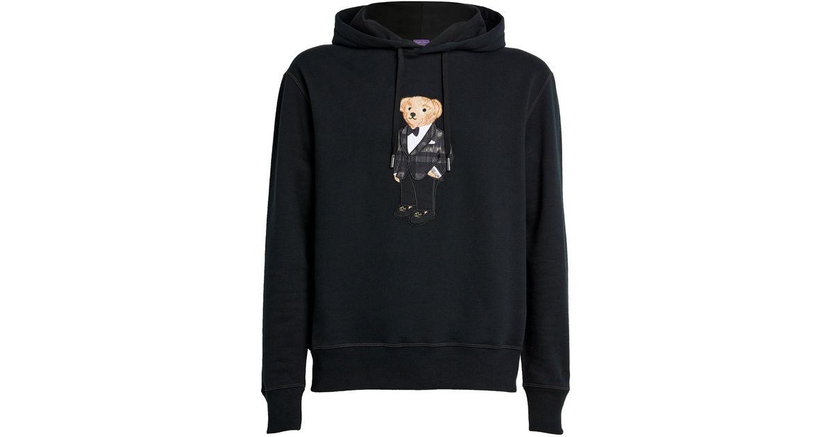 Black polo bear hoodie best sale