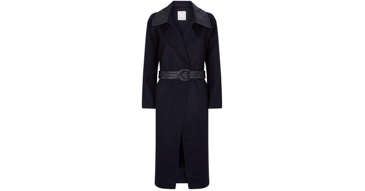 Sandro Double Sided Wool Trench Coat In, Sandro Double Sided Black Wool Trench Coat