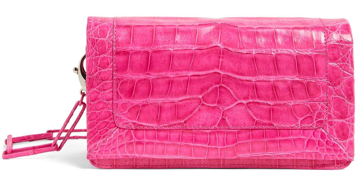 Nancy Gonzalez Mini Crocodile Cross-body Bag in Pink | Lyst