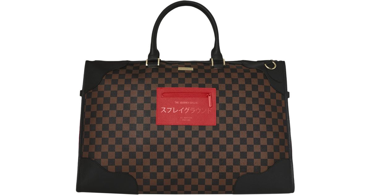 Check Boss Sprayground Katana Check Boss Pyramid Duffle Bag in Black for Men | Lyst