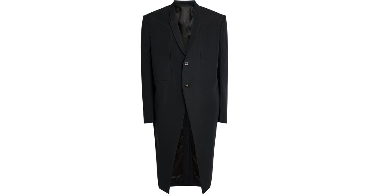 Rick Owens Jumbo Tatlin Tailored Coat in Black for Men | Lyst