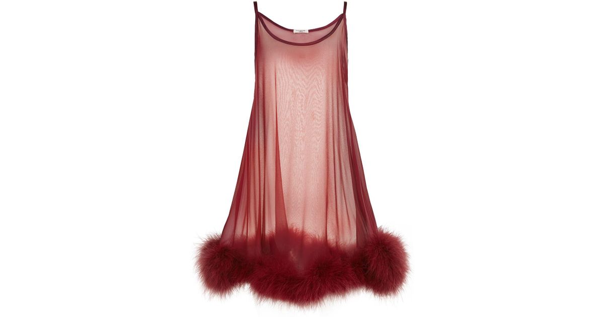 Pink Feather Trimmed Jacquard Babydoll Dress - Natalie & Alanna