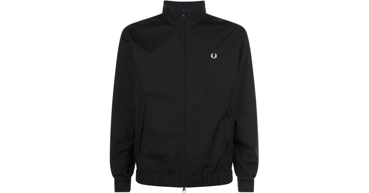 Fred Perry Cotton Woven Shirt Jacket in Black for Men - Lyst