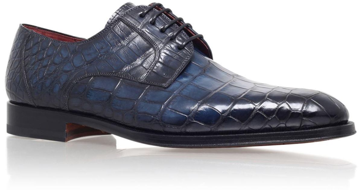 Magnanni Alligator Leather Derby Shoes in Blue for Men | Lyst