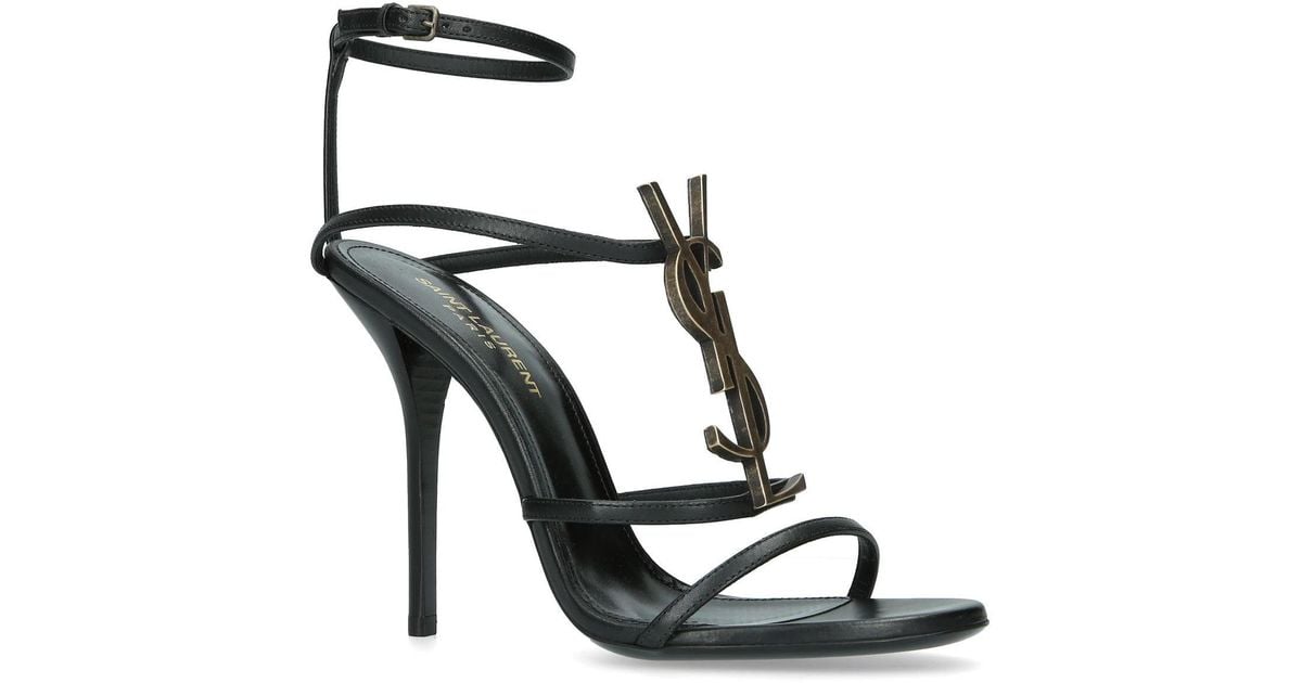 Saint Laurent Cassandra 95 Sandals in Black | Lyst