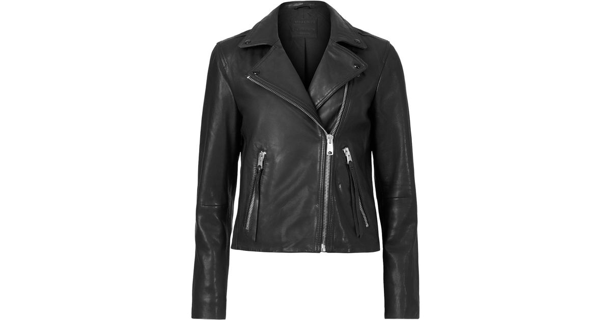 AllSaints Dalby Leather Biker Jacket in Black - Lyst